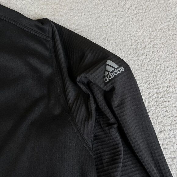 Adidas Jacket Mens 2XL Black Climaheat Full Zip Sweater Collar Golf - Picture 4 of 13